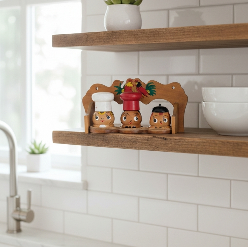 60's Wooden Salty & Peppy Set